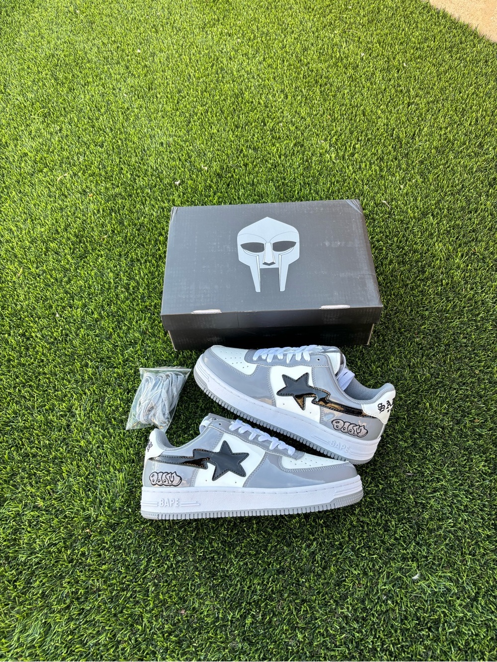 Bapesta x MF Doom Grey/White